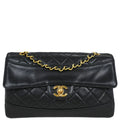 Chanel 1989-1991 Black Lambskin Shoulder Bag