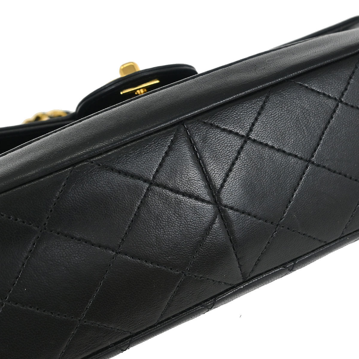 Chanel 1989-1991 Black Lambskin Shoulder Bag