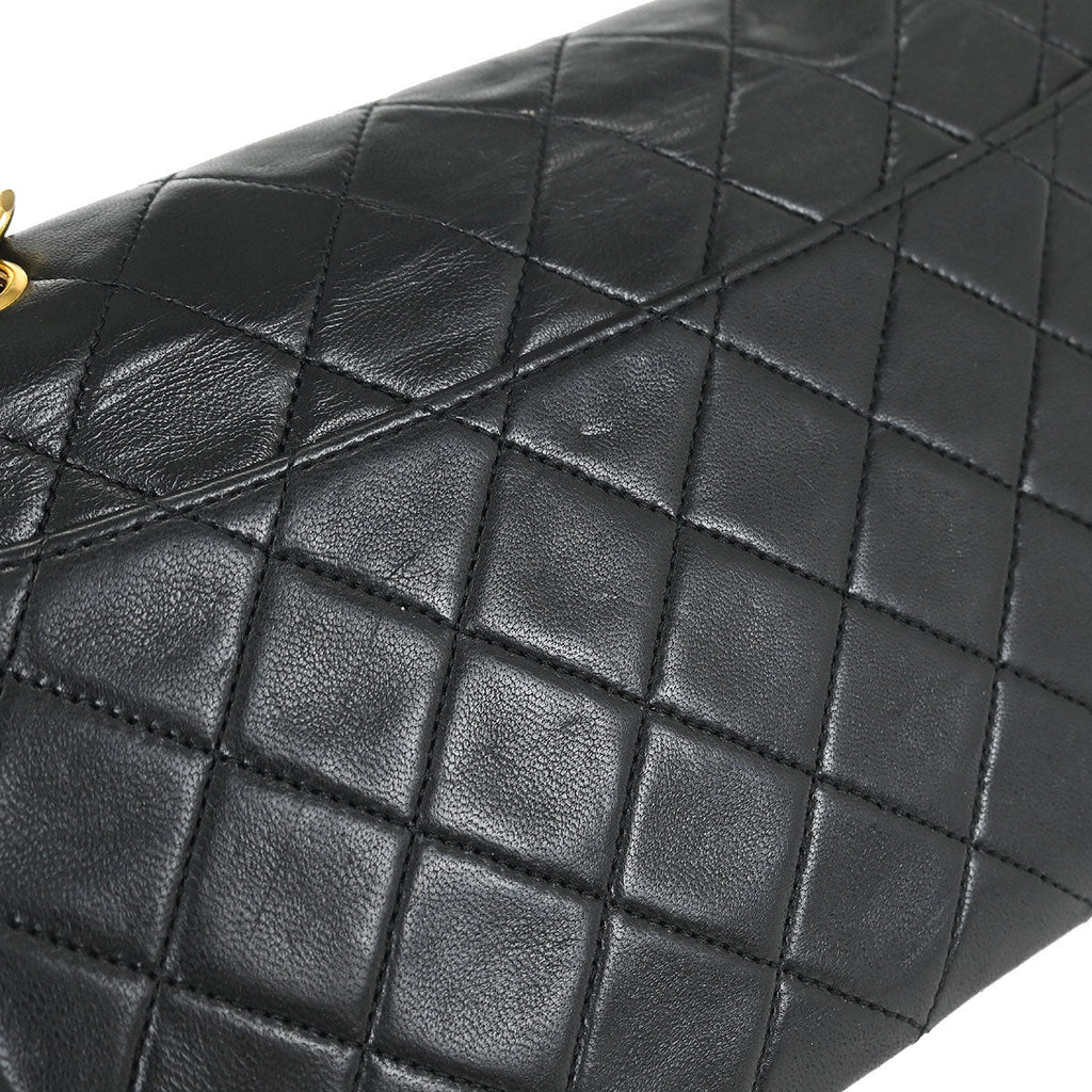 Chanel 1989-1991 Black Lambskin Shoulder Bag