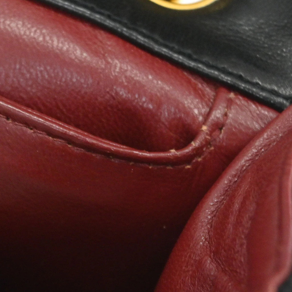 Chanel 1989-1991 Black Lambskin Shoulder Bag