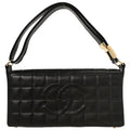 Chanel 2000-2001 Black Lambskin Choco Bar Shoulder Bag